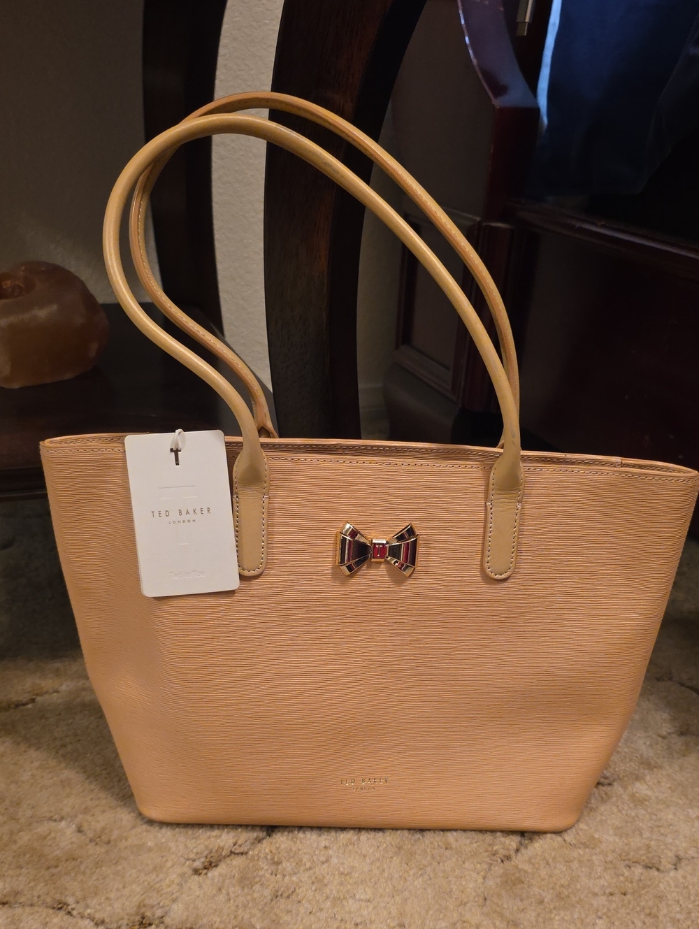Ted Baker Peach Tote with Signature Bow Detail